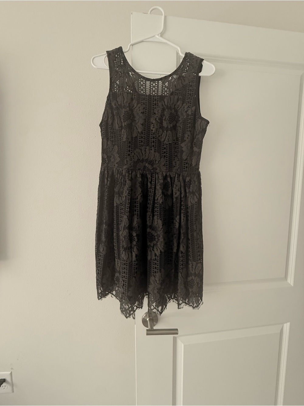 Altar'd State Black Lace Sleeveless Fit-and-Flare Dress